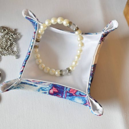 Roxana Handmade Trinket Tray, Fabric Accessory Storage Holder