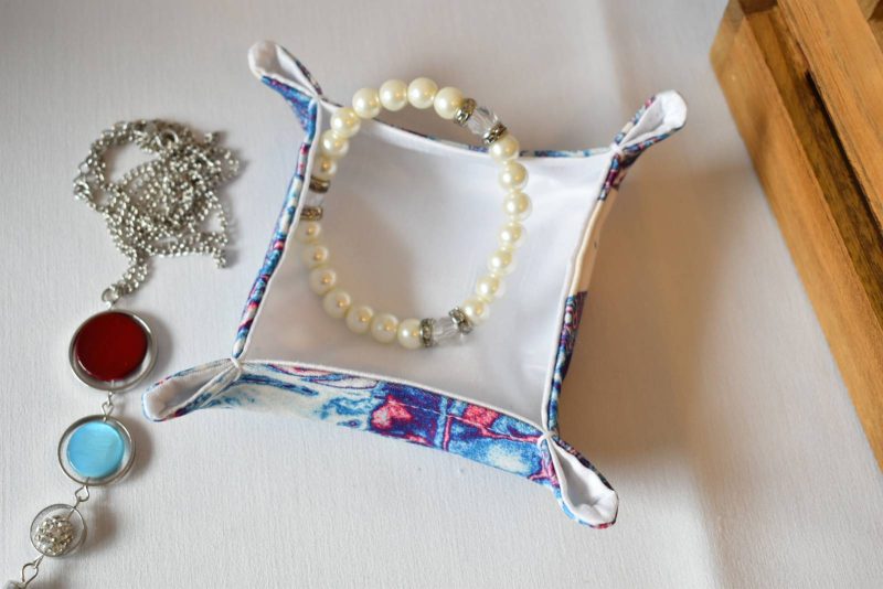 Roxana Handmade Trinket Tray, Fabric Accessory Storage Holder