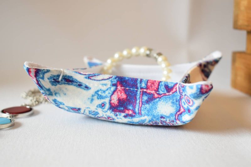 Roxana Handmade Trinket Tray, Fabric Accessory Storage Holder