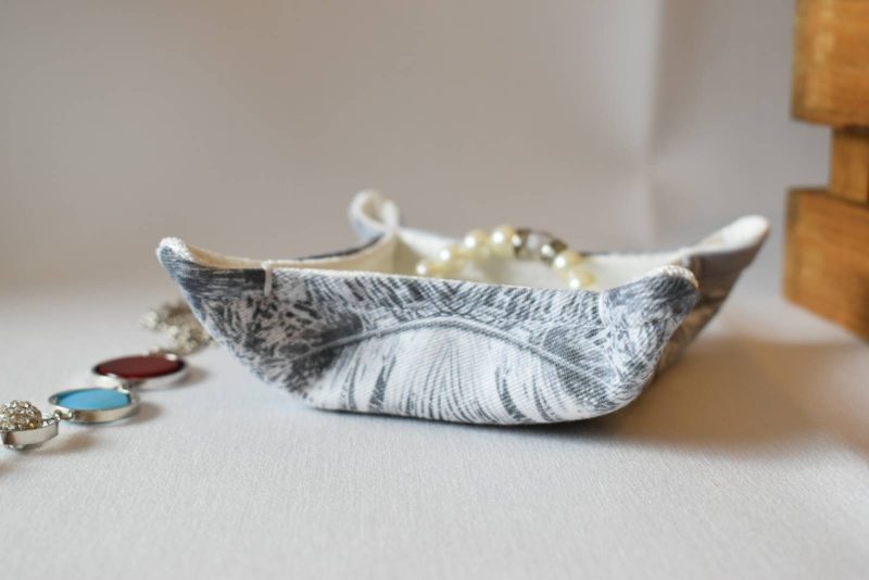 Zoria Handmade Trinket Tray, Fabric Accessory Storage Holder