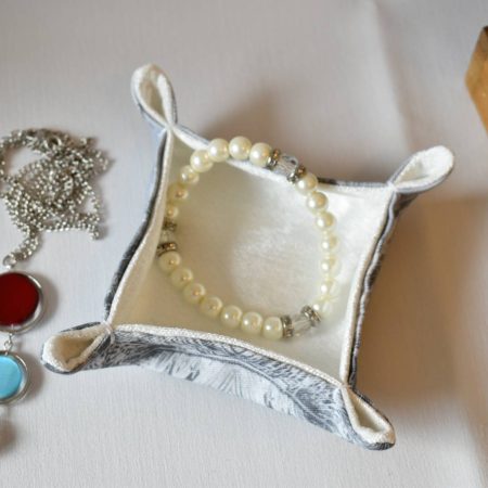 Zoria Handmade Trinket Tray, Fabric Accessory Storage Holder