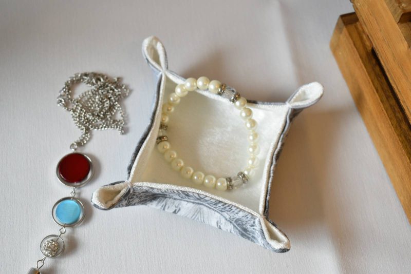 Zoria Handmade Trinket Tray, Fabric Accessory Storage Holder