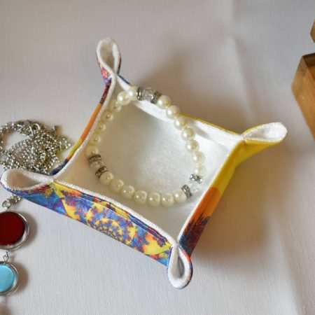 Kamyra Handmade Trinket Tray, Fabric Accessory Storage Holder