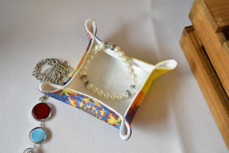 Kamyra Handmade Trinket Tray, Fabric Accessory Storage Holder