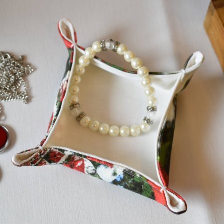 Zara Handmade Trinket Tray, Fabric Accessory Storage Holder