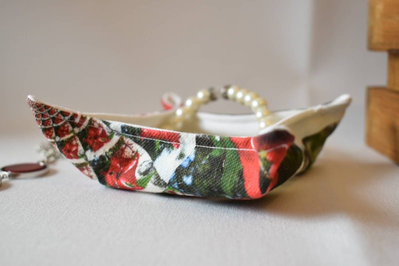 Zara Handmade Trinket Tray, Fabric Accessory Storage Holder