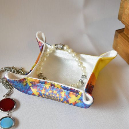 Kamyra Handmade Trinket Tray, Fabric Accessory Storage Holder