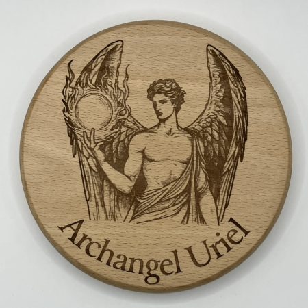 Engraved Archangel Uriel (with title) Beech, Wall Hanging