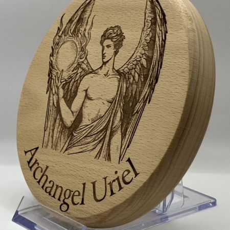 Engraved Archangel Uriel (with title) Beech, Wall Hanging