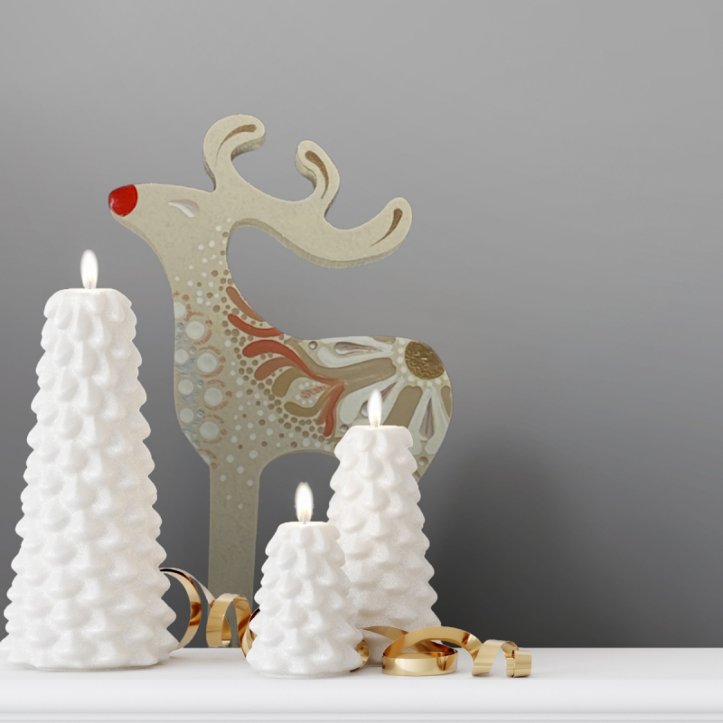 Mandala Reindeer Keepsake christmas decoration and candle scene