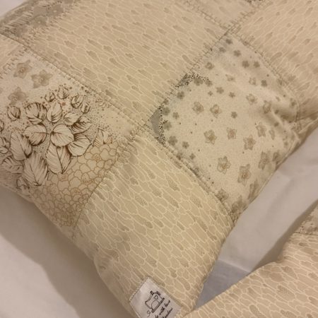 Set of Handmade Quilted Patchwork Cushion Covers –Boho/ Vintage Beige