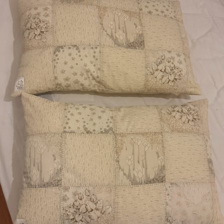 Set of Handmade Quilted Patchwork Cushion Covers –Boho/ Vintage Beige