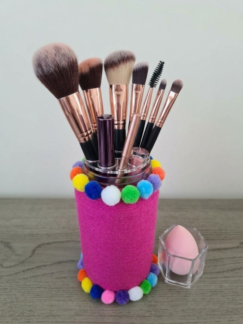 Handmade Upcycled Bright Pink Yarn Wrapped Jar/Multi-Use Holder