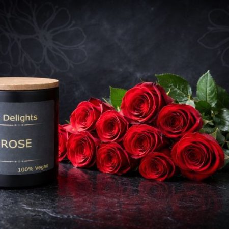 Rose soy candle - small and large