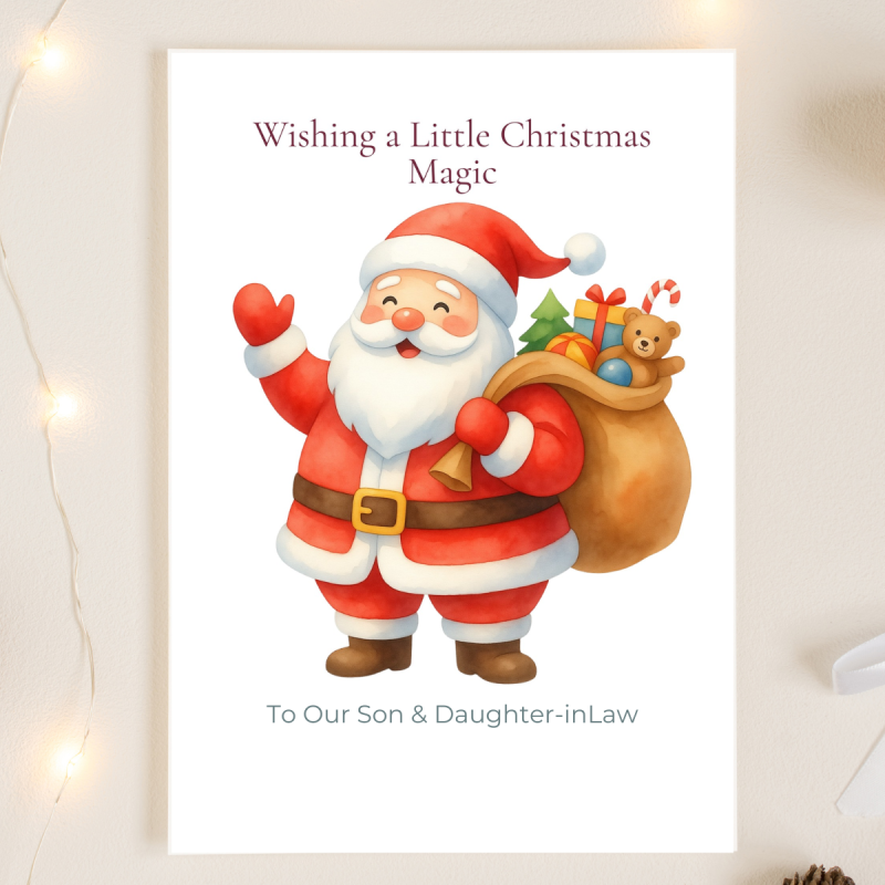 Jolly Santa Christmas Card with Personalisation
