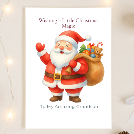 Jolly Santa Christmas Card with Personalisation