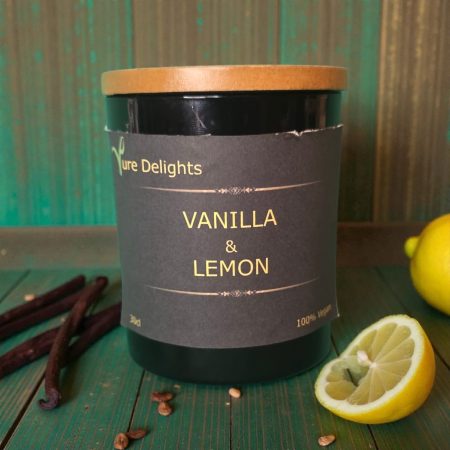 Vanilla & Lemon soy candle - small and large