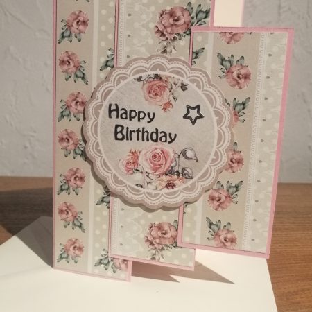 Floral Birthday Card in shabby chic style