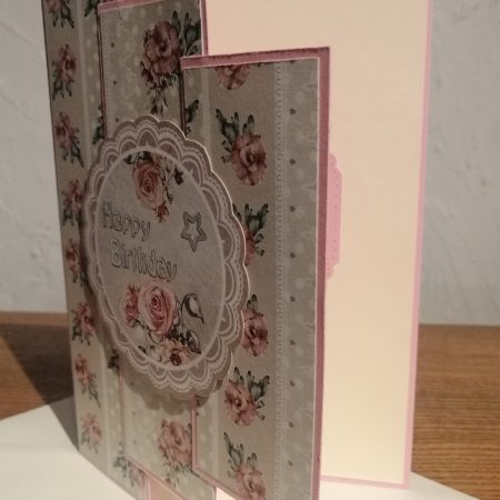 Floral Birthday Card in shabby chic style