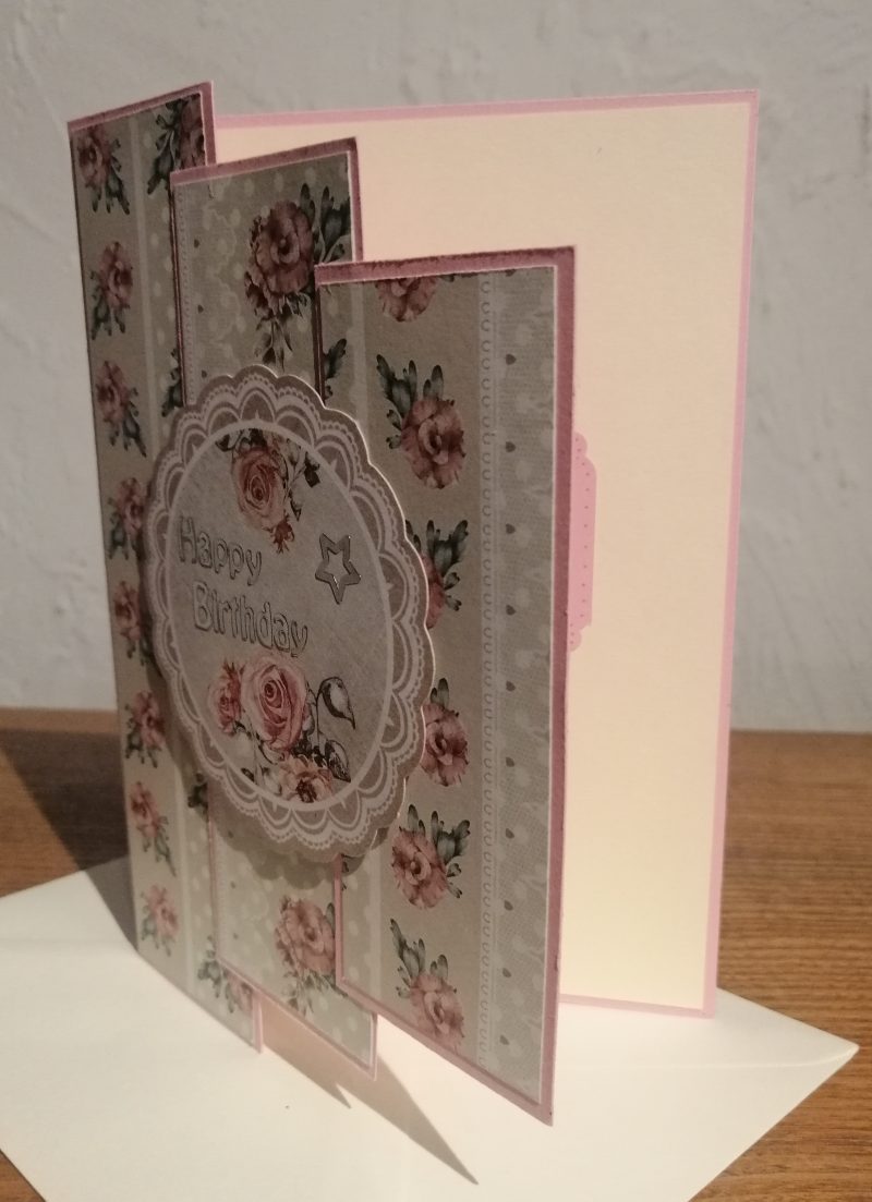 Floral Birthday Card in shabby chic style