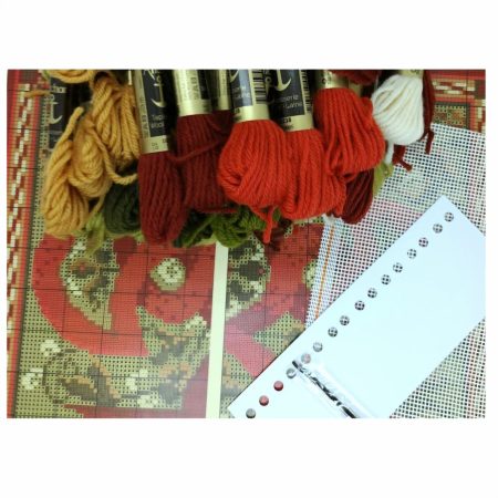 Tapestry Kit-Red Knotwork traditional design to sew in cross-stitch