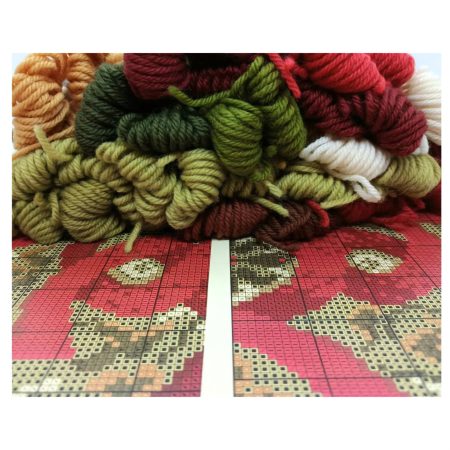 Tapestry Kit-Red Knotwork traditional design to sew in cross-stitch