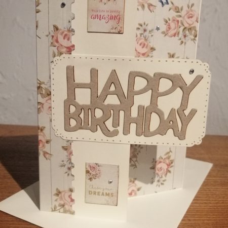 Floral Handmade Birthday Card with designed front