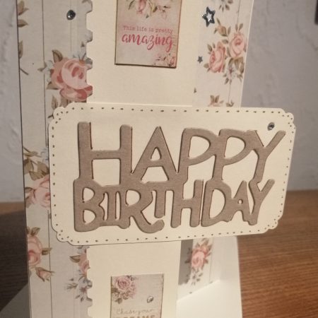 Floral Handmade Birthday Card with designed front