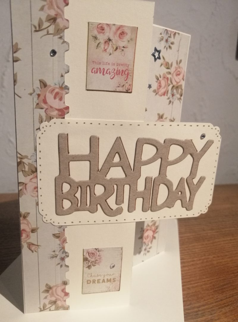 Floral Handmade Birthday Card with designed front