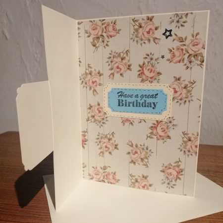 Floral Handmade Birthday Card with designed front