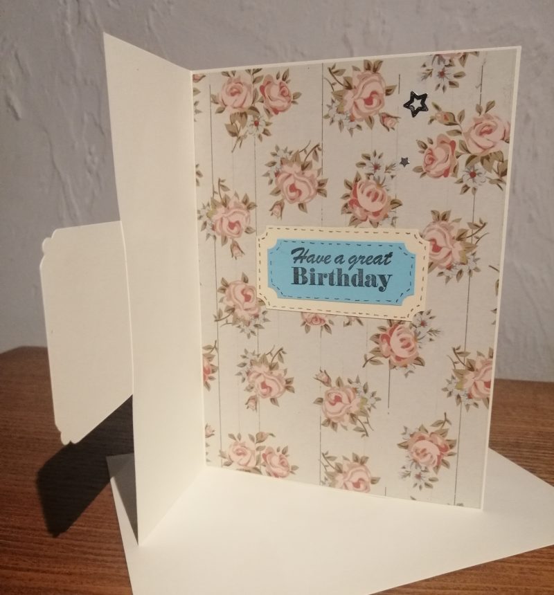 Floral Handmade Birthday Card with designed front