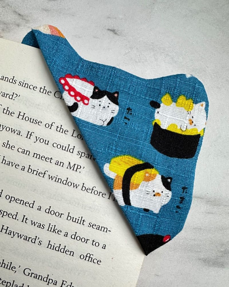Japanese Sushi Cat Corner Bookmark Set of 2