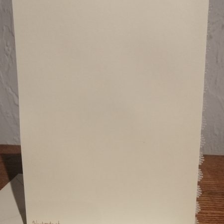 "Get Well Soon" handmade card with decorative ribbon and a watercolour centre