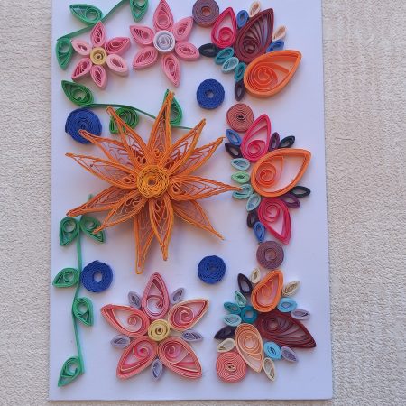 Greetings card handmade quilled design both blank inside