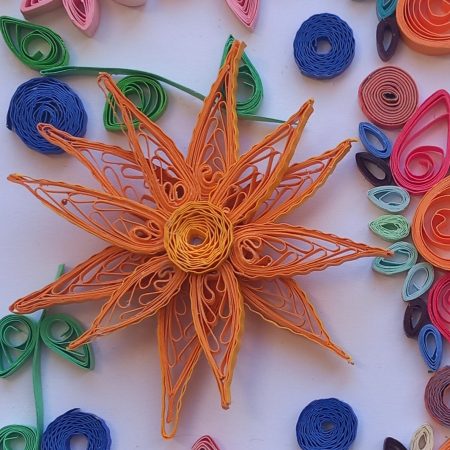 Greetings card handmade quilled design both blank inside