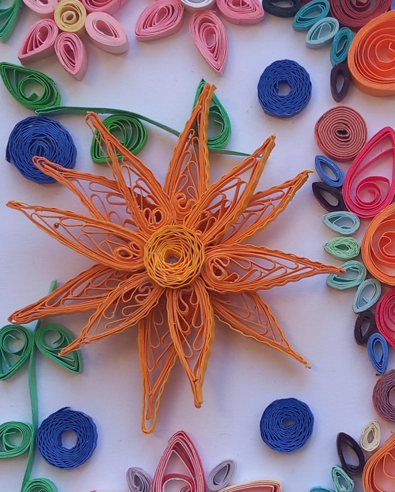 Greetings card handmade quilled design both blank inside