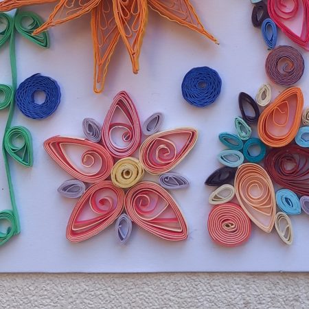 Greetings card handmade quilled design both blank inside