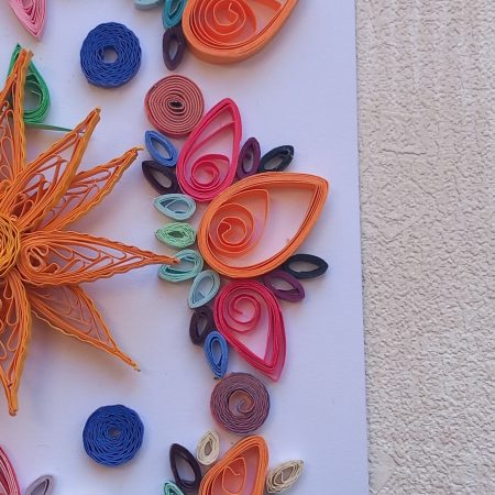 Greetings card handmade quilled design both blank inside