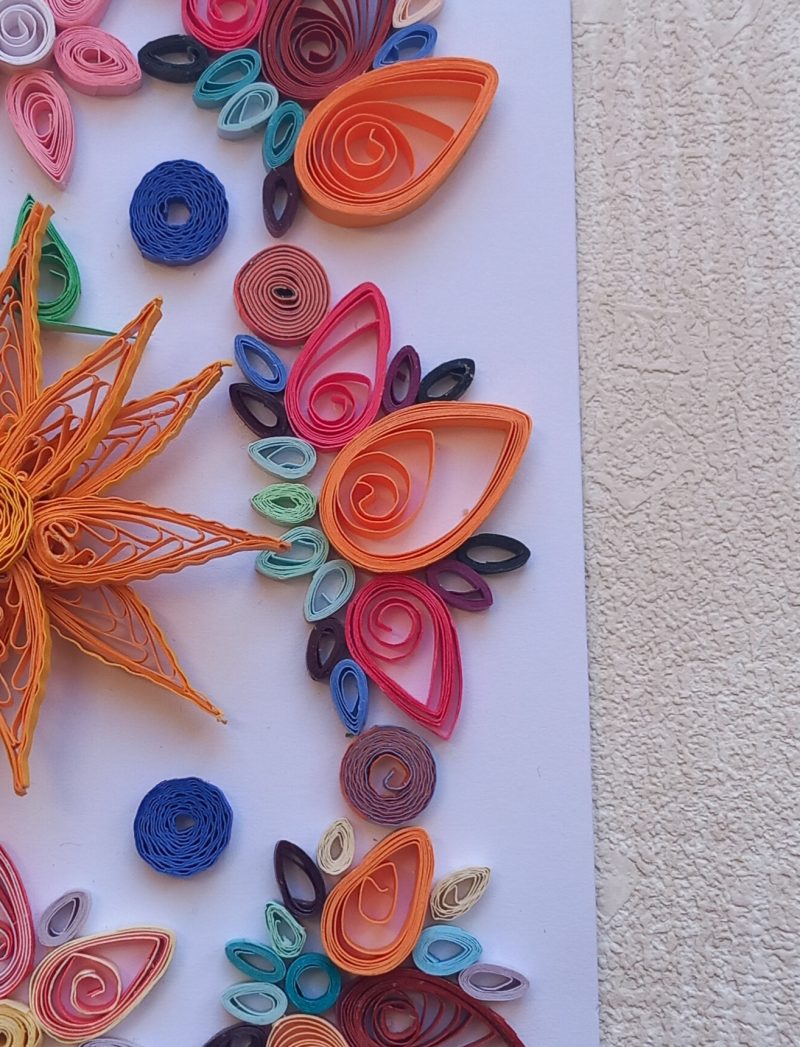 Greetings card handmade quilled design both blank inside