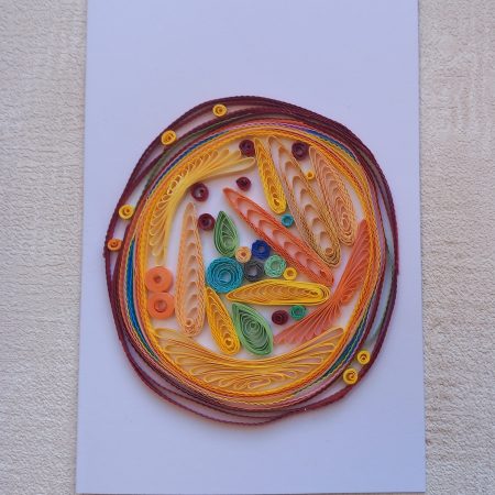 Greetings card handmade quilled design both blank inside