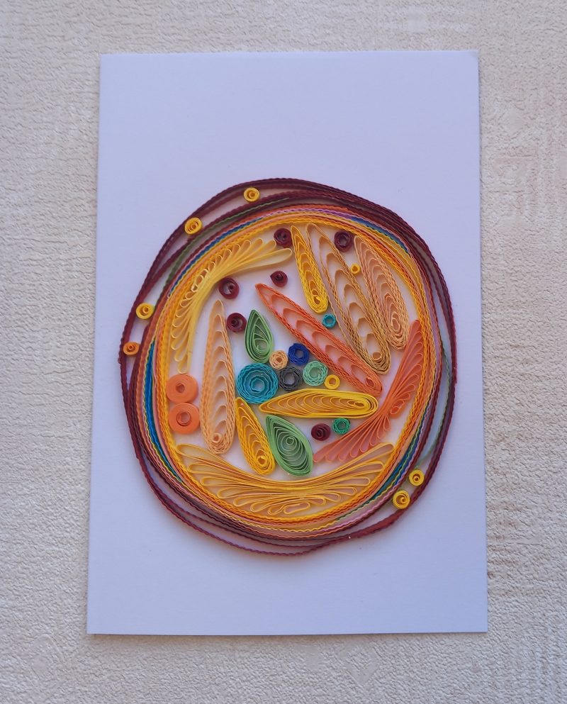 Greetings card handmade quilled design both blank inside