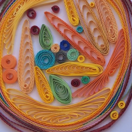 Greetings card handmade quilled design both blank inside