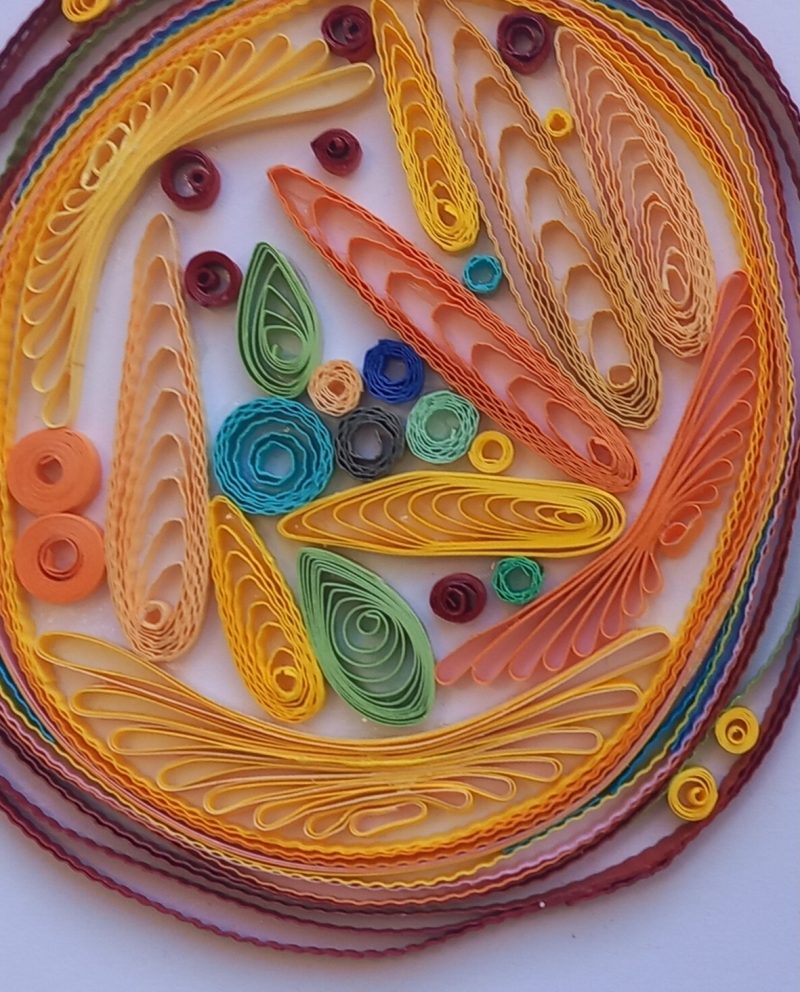 Greetings card handmade quilled design both blank inside