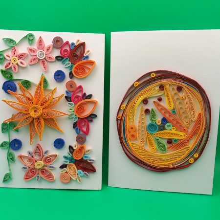 Greetings card handmade quilled design both blank inside