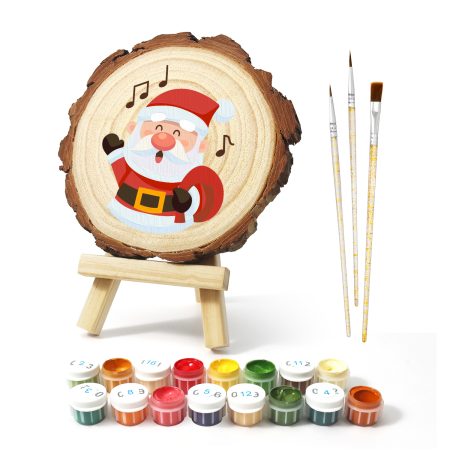DIY Wood Art Paint by Number Kit | Santa Singing (20cm)