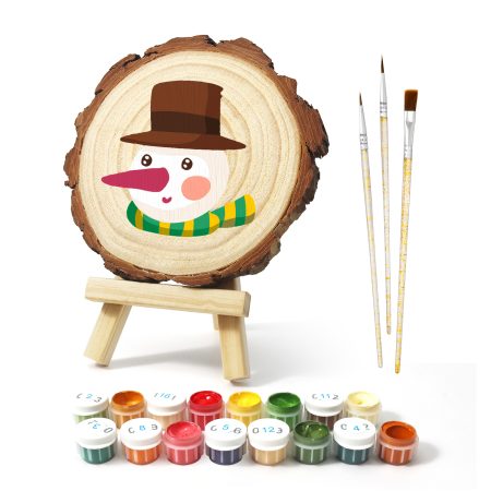 Pine Wood Paint‑By‑Number Kit – Snowman Cold