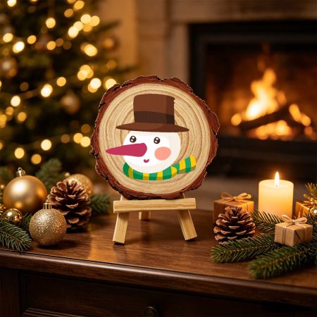 Pine Wood Paint‑By‑Number Kit – Snowman Cold