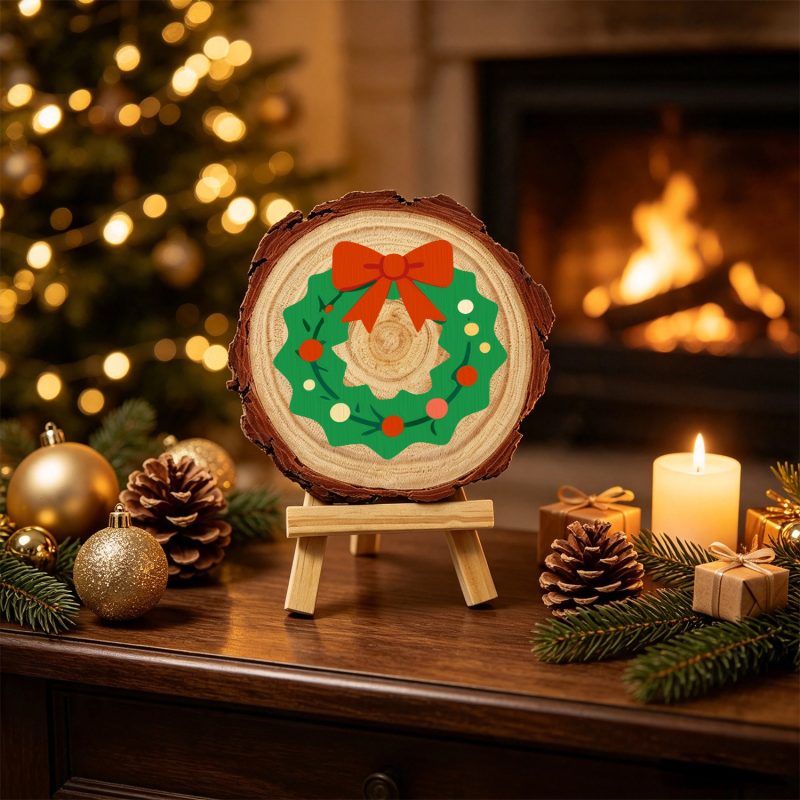 DIY Wood Art Paint by Number Kit | Wreath