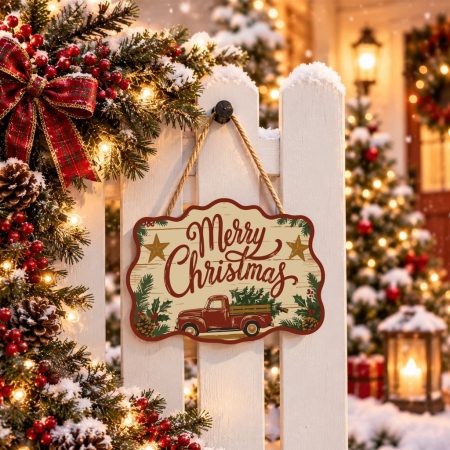 Wooden Christmas Paint by Number Sign | Merry Christmas Vintage