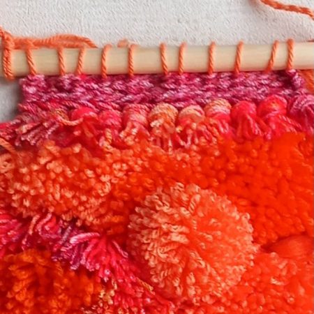 Woven wall hanging, handmade.